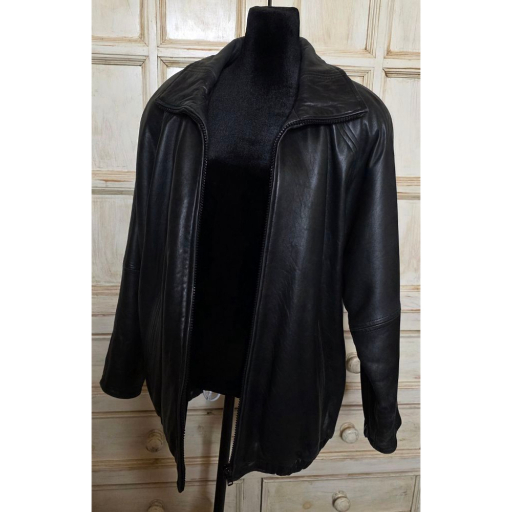 Men's Andrew Marc Black Leather Jacket - Picture 2 of 14